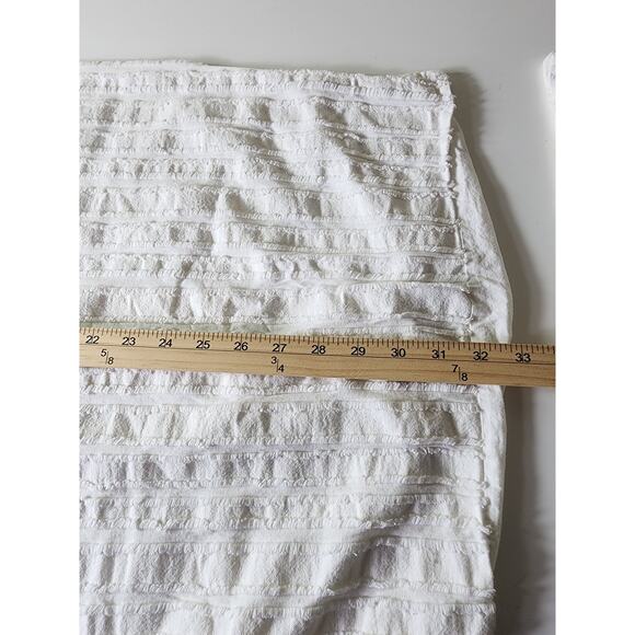 NICOLE MILLER HOME White Frayed Stripe STANDARD Pillow Shams - Set of 2 - Picture 9 of 10